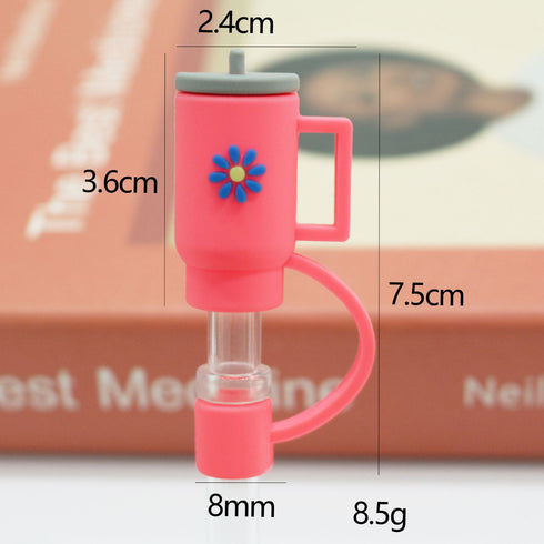 Cute Cartoon Silicone Straw Cap Dust PlugTumbler Straw Toppers for Tumblers, Dust-Proof Drinking Straw Caps for Reusable Straws Tips